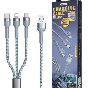 Multi-Functional 3-in-1 Charging Cable (iPhone, Type-C, and Micro USB) – 1200mm, Durable Braided Design, Universal Compatibility