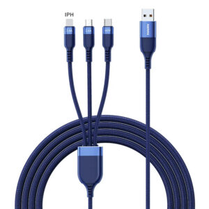 Fast Charging Cable for Micro, Type-C, and iPhone – 1.2 Meter - REMAX Kings Series 6A 3-in-1