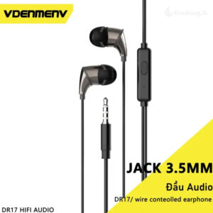 Earphones with Mic & Volume Control - VDENMENY DR17 HIFI Stereo In-Ear