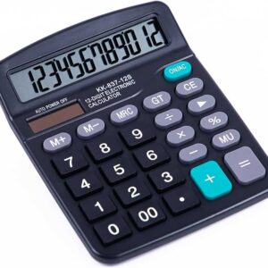 12 Digit Electronic Calculator – Big Display, Two-Way Power, Office & School Use - KK-837-12S - KK159