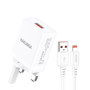 Single Port Fast Charger Set for Apple Devices Lightning | 2.4A Output | charger with Cable | Charger for Apple