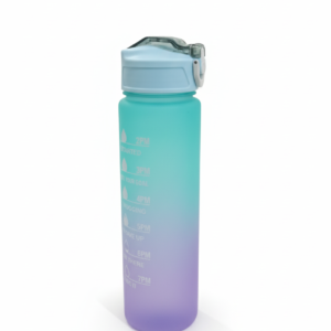 Gradient Motivational Sports Water Bottle – 1 liter Leakproof Hydration Tracker