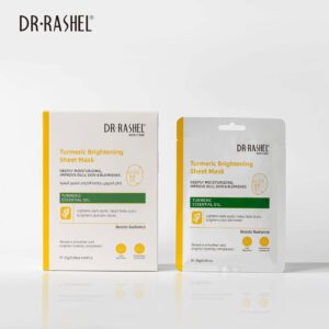 DR.RASHEL Turmeric Brightening Sheet Mask – Deep Moisturizing Face Mask for Dark Spots, Dull Skin & Blemishes (10 PCS Box)